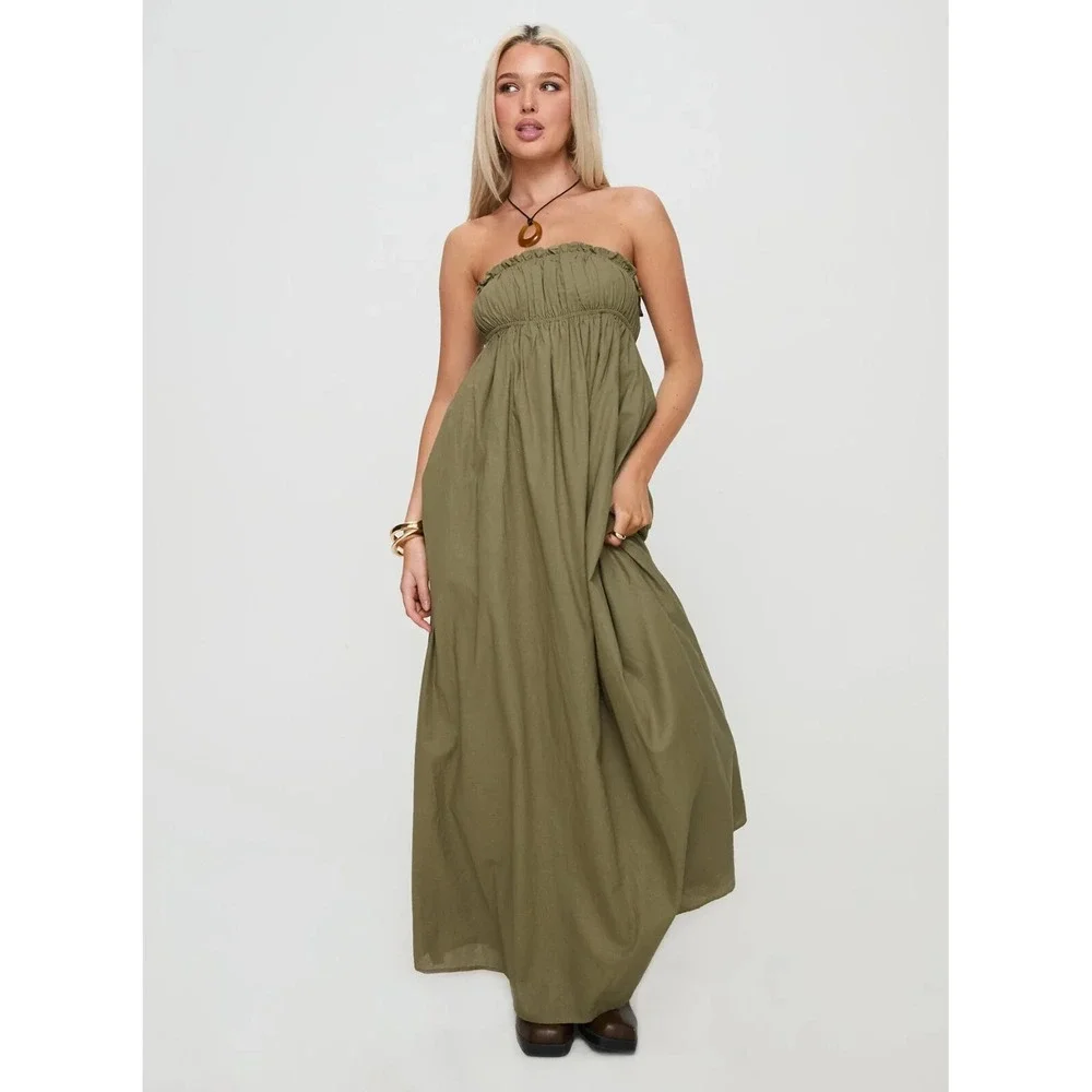 NWT! PRINCESS POLLY Isannah Maxi Dress Sage Green Size US 2 / AU 6 / UK 6 /EU 34
